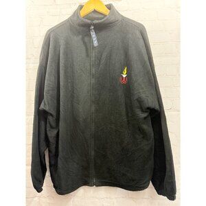 USA Olympic Fleece Jacket Mens Size XXL Black Full Front Zip Mock Neck